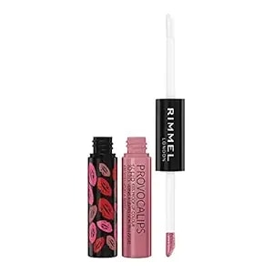 Rimmel London Provocalips 16hr Kiss-Proof Lip Color - Two-Step Liquid Lipstick To Lock In Color And Shine - 430 Wish Upon A Berry, .14 Fl.Oz.