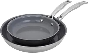 Henckels Clad h3 2-Pc Stainless Steel Ceramic Nonstick 8-In & 10-In Fry Pan Set