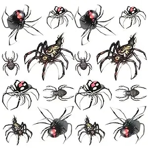 Small Cute Temporary Tattoo Spider 3d Halloween (Set Of 2)