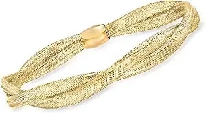 Ross-Simons Italian 14kt Yellow Gold Double-Mesh Bangle Bracelet