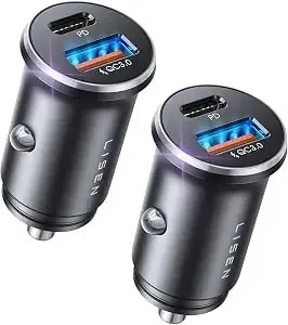 Lisen Car Charger Usb C, 69w Cigarette Lighter Usb Charger Adapter, 2 Pack - Car Accessories Gifts For Men, Usbc Cars Fast Charging Adapter Usbc Type C 12v Plug, For Iphone 17 Pro Max 16 15 14 13 12
