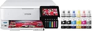 Epson Ecotank Photo ET-8500 Wireless Color All-In-One Supertank Printer With Scanner Copier, Ethernet And 4.3-Inch Colorfull Touchscreen - White