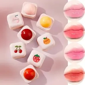 Rayberro 4 Pack Color Changing Lipstick Lip Balm Lipstick Set Ph Temperature Color Change Lipstick Long Lasting Moisturizer Repair Balm Cute Pudding Shape Orange Pink Red Night Sleep Lip Care Balm