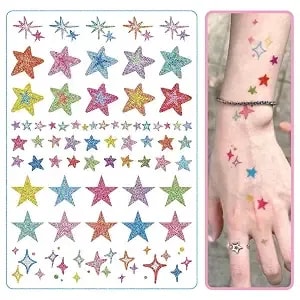 300+ Mix Small Temporary Tattoos For Women Kids Finger Hands, Cartoon Star Fake Tattoo Stickers For Kids Boys Girls, Bulk Cute Colour Long Lasting Vintage Finger Tatoos Neck Cholo