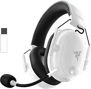Razer Blackshark V2 Pro Wireless Gaming Headset: Super Wideband Mic - Pro Tuned FPS Profiles - 50mm Drivers - Plush Noise Isolating Earcups - 70 Hr Battery - Bluetooth - For PC, PS5, Switch 2 - White