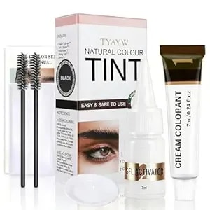Lash Color Kit, Natural Eyebrow & Eyelash Coloring Set - Instant Salon Results For Fuller Lashes, Brows, And Precise Root Touch-Up, Easy & Safe Diy, Natural Fade Within 2 Weeks, 7ml (Black)