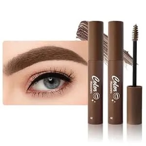 Bingbrush 2pcs-Eyebrow Mascara Tinted Thickening,Brown Mascara Fast Sculpt,Waterproof, Transfer-Proof, Brush To Fill In Eyebrows And Cover Gray Hairs - Cruelty Free (02# Natural Brown)