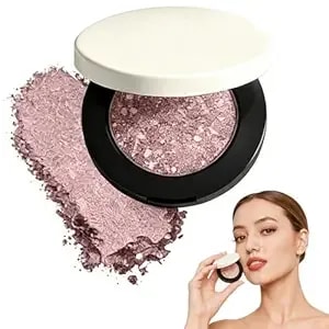 Multicolor Metallic Eyeshadow, Metal Reflecting Luminous Foil Finish Creamy With An Eyeshado Brush, Buildable Dimensional Long-Wear Crease-Proof Powder Waterproof For Eye Makeup Looks (Rose Gold)