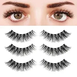 Eyelashes Natural Look False Lashes - Bepholan Fake Eyelashes 5d Super Fluffy False Eyelashes Clear Band Wispy Lashes 3-Pack Faux Mink Lashes(xmz92)