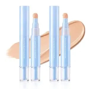 2pcs Dual-Effect Concealer & Foundation Eye Concealer - 24-Hour Long-Lasting, 2-In-1 Concealer And Foundation Pen, High-Coverage Matte Finish (Beige)