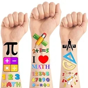 240 Pcs I Love Math Temporary Tattoo Sticker Personalized Motivate Party Favors Supplies Decorations Carnival Events Prize Tattoo
