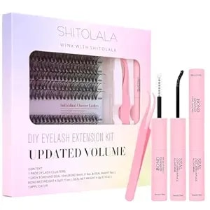 280pcs Lash Clusters Kit 9-16mm 30d 40d 0.07d Individual Lashes Kit With Lash Bond And Seal,Lash Tweezers For Self Use,Natural Cat Eye Lash Clusters