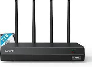 Reolink 4k 16ch Wifi Nvr With Wi-Fi 6 And 2.4/5 Ghz Dual-Band Wifi, Built-In 2tb Hdd, Support 16mp/12mp/8mp/5mp/4mp Reolink Cameras, 24/7 Recording Home Security Camera System, Not Poe Ports, rln12w