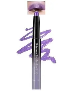 Shimmer Cream Eyeshadow Stick, Twist-Up & Crease-Proof Eye Shadow Stick, Blendable Purple Eyeshadow, Waterproof Creamy Eyeliner Eye Makeup For Women-10 Purple