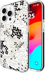 Kate Spade New York Iphone 15 Pro Max Case, Compatible With Magsafe - Multi Floral Black And White