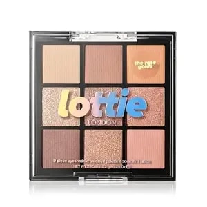 Lottie London Lottie Palette In The Rose Golds, 9 Shade Compact Eyeshadow Palette In Metallic Rose Gold Shades In A Mix Of Creamy Mattes And Sparkling Shimmers
