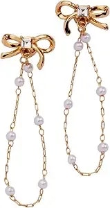 Alex And Ani Pearl Coquette Front To Back Earring, Shiny Gold