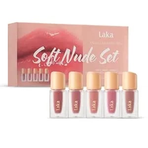 Laka Light Fruity Glam Tint Mini Set, 1.9g/0.07oz*5ea, Gift Set For Women, Hydrating & Glowy Finish, Lightweight & Comfortable, Buildable Color, Non-Sticky, Vegan, K-Beauty (#Soft Nude)