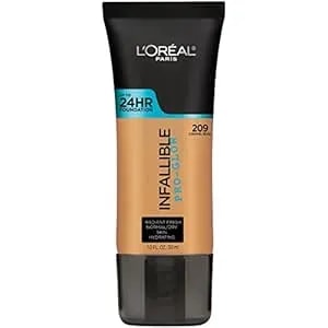 L'Oreal Paris Makeup Infallible Up To 24hr Pro-Glow Foundation, Caramel Beige, 1 Fl Oz.