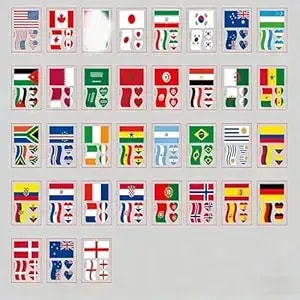 World Flag Temporary Tattoos 35 Styles World Flag Fake Tattoos Stickers Country Flags Face Tattoos Multicultural Travel Aviation Stickers Waterproof Patriotic Face Tattoo For Women 35sheets