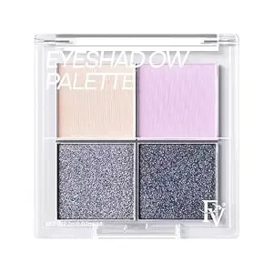 Fv Natural Finish Eyeshadow Palette, 4 Matte & Metallic High Pigment Shades, Long-Lasting Eye Shadow Palette Makeup, Crease-Proof, Blendable Eye Makeup (Purple)