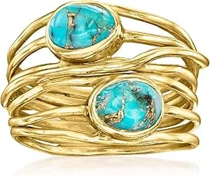 Ross-Simons Gemstone Highway Ring In 18kt Gold Over Sterling
