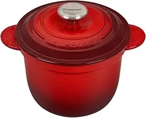 Le Creuset Enameled Cast Iron Rice Pot With Lid & Stoneware Insert, 2.25 Qt., Cerise