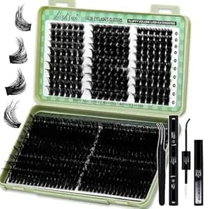 Lash Clusters Kit 540pcs D Curl 4 Styles 18-24mm Wispy Cluster Lashes Kit Soft And Comfortable False Eyelashes Extension Kit, Diy Long Lasting Lashes At Home (Wl+200d Kit)
