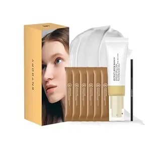 Entropy Eyebrow Bleach Kit – At-Home Eyebrow Lightener With Ammonia-Free Formula, Includes Powder Packs, Cream & Applicator Brush - Up To 6 Uses - Fast Brow Lightening
