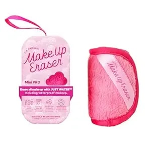 The Original Makeup Eraser Mini Pro, Erase All Makeup With Just Water, Including Waterproof Mascara, Eyeliner, Foundation, Lipstick, Sunscreen And More! Original Pink, 1ct