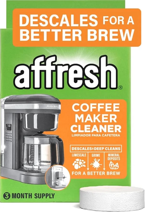 Affresh Coffee Maker Cleaner, For Multi Cup Drip, Pod, Single Serve And Espresso, Descales & Cleans Limescale & Mineral Deposits, 3 Tablets