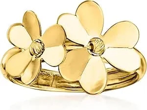 Ross-Simons Italian 14kt Yellow Gold Flower Ring