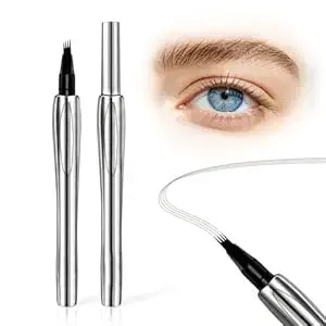 2pcs Microblading Eyebrow Pencil, 2026 New 4-Tip 3d Eyebrow Pencil, Waterproof Microfork Eyebrow Pencil, Spoolie Brush Precise Brow Pen For All-Day Wear (Light Brown)