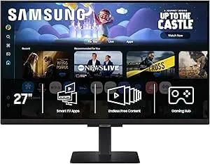 Samsung 27-Inch M5 (M50F) Series FHD Smart Monitor With Streaming TV, Speakers, HDR10, Gaming Hub, Multiple Ports, Workout Tracker, Vision Accessibility Tools, Black, LS27FM502ENXZA