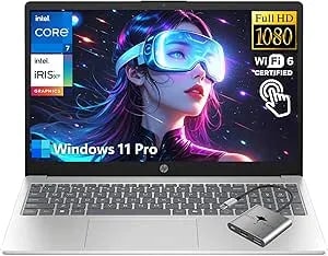 Hp Touchscreen Laptop, Intel 10-Core 7 150u(Up To 5.4ghz, Beat i7-1355u), 16gb ddr5 Ram 512gb Ssd 15.6" Fhd Intel Iris Xe Graphics Win 11 Pro wifi6 W/Gm Accessory Computer For Business Gaming