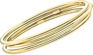 Ross-Simons Italian 22kt Gold Over Sterling Jewelry Set: 3 Polished Bangle Bracelets