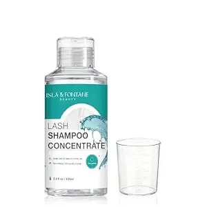 Isla & Fontane Lash Shampoo Concentrate 100ml (Makes 20 Bottles) With Measuring Cup - Oil Free Eyelash Extension Cleanser - Gentle Diy Lash Bath Foam For Salon & Home Care - (Unscented)