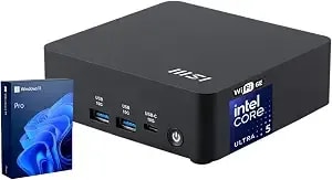 Msi Cubi Nuc Ai Business Mini Desktop, Intel 14-Core Ultra 5 125h, 16gb ddr5, 512gb Ssd, Support 4-Display & 4k, 2 X Thunderbolt 4, 2 X Hdmi, Dual 2.5g Lan, Wi-Fi 6e, Windows 11 Pro, Black
