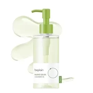 Beplain Mung Bean Cleansing Oil(6.76fl.Oz/200ml) - Fragrance-Free - Non-Comedogenic Tested - Makeup Blackhead Remover & Deep Pore Cleanser - Suitable For Sensitive Skin - Double Cleansing Korean Skincare