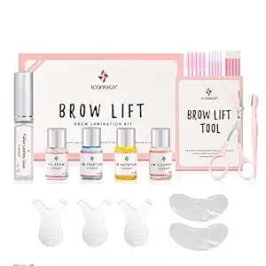 Iconsign Brow Lamination Kit, Professional Semi-Permanent Eyebrow Lift Kit, Fuller & Thicker Brows Long Lasting Up To 8 Weeks, Suitable For Salon & Home Use