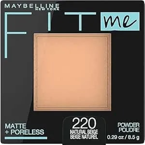 Maybelline Fit Me Matte + Poreless Pressed Face Powder Makeup & Setting Powder, Natural Beige, 1 Count