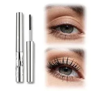 Metal Wand Mascara, Upgrade Tubular Eyelash Primer Waterproof Long Curling Iron Wand Mascara, 3d Curling Eyelash Iron Mascaras, Brushless Mascaras For Natural And Non-Smudged Eyelash (Black)