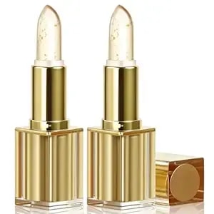 Ph Color Changing Lipstick, 24k Gold Flakes Lip Glow Balm, 24h Hydrating Non-Sticky Lip Tint, Waterproof Transfer Proof Long Lasting Lip Makeup, Personalized Lip Color For All Skin Tones (2)