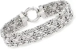 Ross-Simons Sterling Silver Wide Byzantine Bracelet