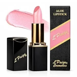 L'Paige Designer Lipstick – Cool-Toned Pink With Iridescent Shimmer – Aloe Vera-Based, Long-Lasting & Moisturizing Formula For A Smooth, Luxurious Feel – Shade l44 Shimmery Ice Lipstick