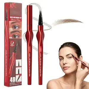 Microblading Eyebrow Pen, 2026 New 4-Tip 3d Eyebrow Pencil, Waterproof Long-Lasting Fine Stroke Contouring Pen, Premium Natural Brow Makeup For All Day Wear (Brown)