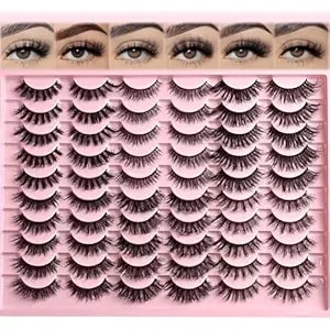 Farred Lashes Natural False Eyelashes 6 Styles Wispy Strip Lash Pack 30 Pairs Cat Eye Fake Mink Eyelash Strips Short Fluffy Wispies Easy Lashes For Beginners Eye Lash Natural Looking For Daily Makeup