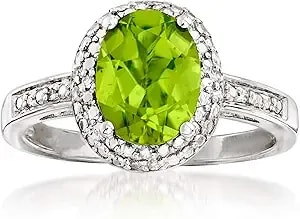 Ross-Simons Gemstone And Diamond-Accented Ring In Sterling Silver