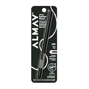 Almay All-Day Eyeliner Pencil, Hypoallergenic, Cruelty-Free, Oil-Free, Fragrance-Free, Ophthalmologist Tested, Long Wearing And Water Resistant (Packaging May Vary), 205 Black, 0.01 Oz
