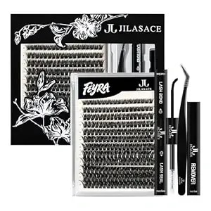 Feyra Diy Lash Extension Kit, 216-Piece 80d Cluster Lashes 8-16mm With Bond And Seal, Remover And Applicator, Fluffy Volume Style For Eye-Opening At-Home Glam Looks